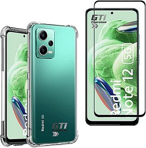 Kit Capa Anti Impacto e Película De Vidro 3D 9D Para Redmi Note 12 5G