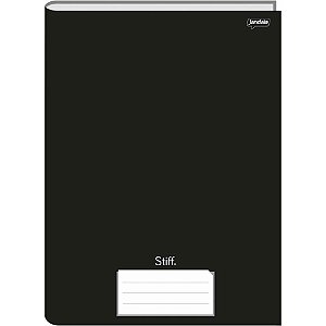 Caderno Brochura Capa Dura 1/4 96 Folhas Preto Stiff Jandaia - 1 Pacote Com 5 Unidades