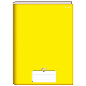 Caderno Brochura Capa Dura 1/4 80 Folhas Amarelo Slim Stiff Jandaia - 1 Pacote Com 5 Unidades