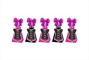 10 Caixinhas CONE para doces Chá de Lingerie Pink