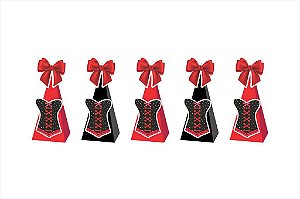 10 Caixinhas CONE para doces Chá de Lingerie Vermelho