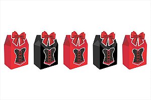 10 Caixinhas MILK para doces Chá de Lingerie Vermelho