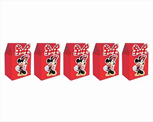 10 Caixinhas MILK para doces minnie vermelha