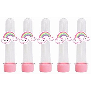 10 Tubetes Chuva de Benção arco íris rosa - Envio Imediato