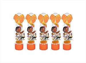 10 tubetes decorado Moana Baby (laranja)