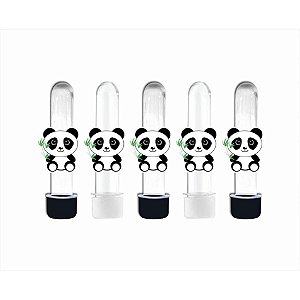 10 Tubetes Panda (preto e branco) - Envio Imediato