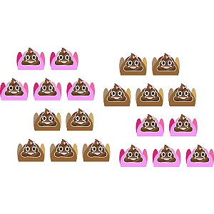 100 Forminhas para doces 4 pétalas Emoji cocô menina - Envio Imediato