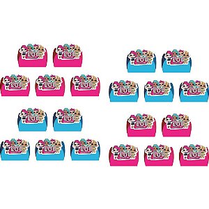 100 Forminhas para doces Lol Surprise pink azul claro - Envio Imediato