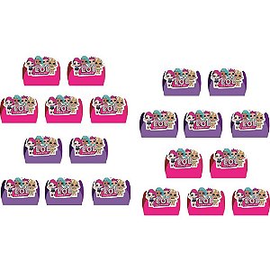 100 Forminhas para doces Lol Surprise pink lilás - Envio Imediato