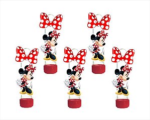 15 tubetes 13cm  para doces minnie vermelha