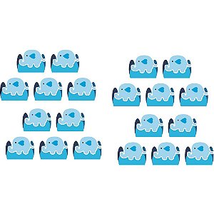150 Forminhas 4 pétalas p/ doces elefantinho azul - Envio Imediato