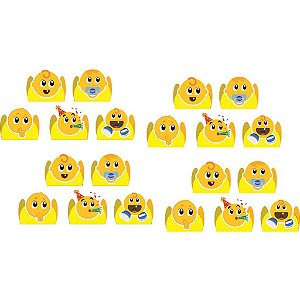 150 Forminhas 4 pétalas p/ doces emoji baby - Envio Imediato