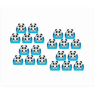 150 Forminhas 4 pétalas p/ doces Panda (azul) - Envio Imediato