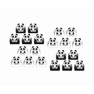 150 Forminhas 4 pétalas p/ doces Panda (preto e branco) - Envio Imediato