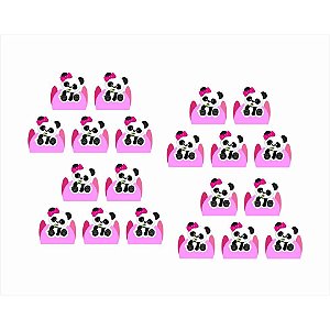 150 Forminhas 4 pétalas p/ doces Panda menina - Envio Imediato