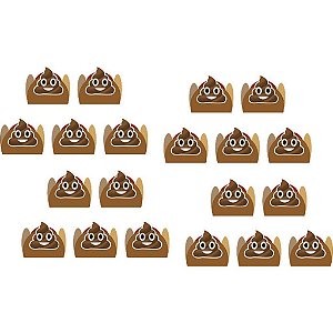 200 Forminhas 4 pétalas p/ doces Emoji cocô - Envio Imediato