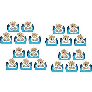 50 Forminhas Urso Príncipe (azul Claro)