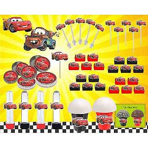 Kit Decorativo Infantil Carros 265 Peças (30 pessoas)