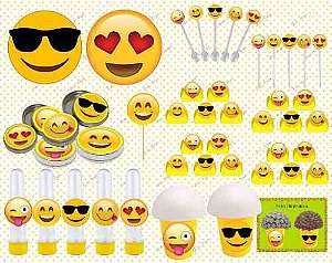 Kit Decorativo Infantil Emoji 265 Peças (30 pessoas)