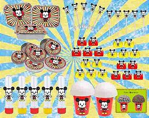 Kit Decorativo Infantil Mickey Vintage 292 Peças (30 pessoas)