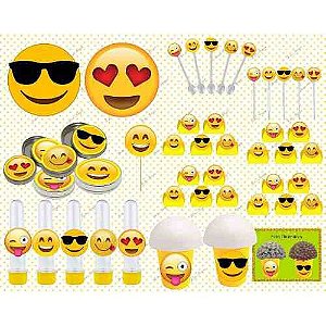 Kit festa  Emoji 265 Peças (30 pessoas)