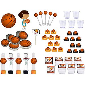 Kit festa Basquete Ball 153 peças (20 pessoas)