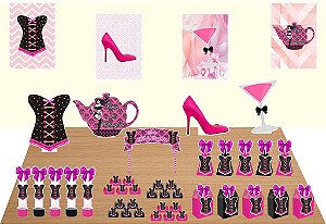 Kit Festa Chá de Lingerie Pink 149 peças (30 pessoas) cone milk