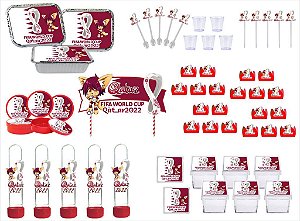 Kit Festa Copa do Mundo do Qatar 121 peças (10 pessoas)