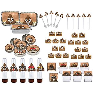 Kit festa Emoji cocô  178 peças (20 pessoas)