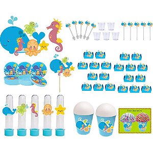 Festa Baby Shark - Kit Topo de Bolo Espeto 2 Anos - Festas da 25