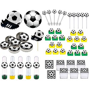 Kit Festa Futebol (verde E Amarelo)107 Peças (10 pessoas)