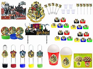 Kit festa Harry Potter Clãs (colorido) 105 peças (10 pessoas)