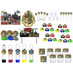 Kit festa Harry Potter Clãs (colorido) 113 peças (10 pessoas)