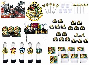 Kit festa Harry Potter Clãs (preto)  113 peças (10 pessoas)