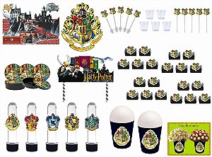 Kit festa Harry Potter Clãs (preto) 155 peças (20 pessoas)