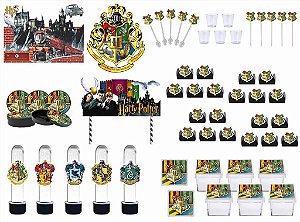 Kit festa Harry Potter Clãs (preto) 173 peças (20 pessoas)