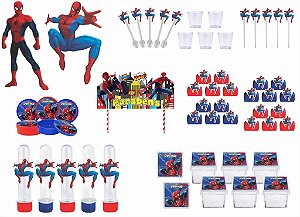 Kit Festa Homem aranha spiderman 173 peças (20 pessoas) painel e cx