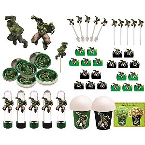 Kit festa Hulk 143 peças (20 pessoas)