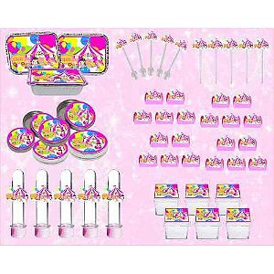 Kit Festa Infantil Circo Menina 178 Peças (20 pessoas)