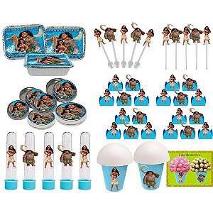 Kit Festa Infantil Moana 160 Peças (20 pessoas)