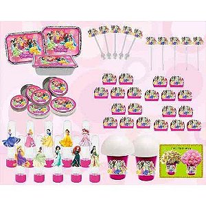 Kit Festa Infantil Princesas 292 Peças (30 pessoas)