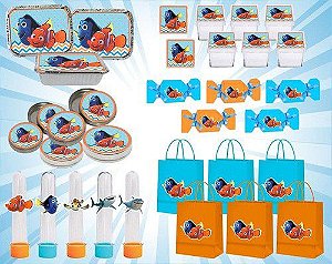 Kit Festa Infantil Procurando Nemo 120 Peças (20 pessoas)