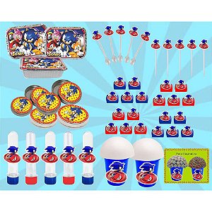 Kit Festa Infantil Sonic 160 peças (20 pessoas)