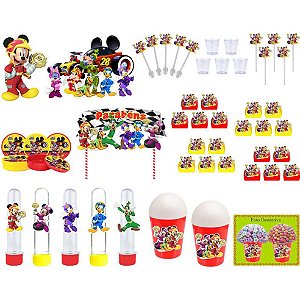 Kit festa Mickey Aventura Sobre Rodas 155 peças (20 pessoas)