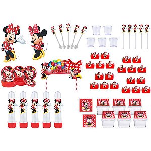 Kit festa Minnie Vermelha 113 peças (10 pessoas)