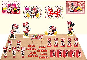 Kit Festa minnie vermelha 119 peças (20 pessoas) cone milk