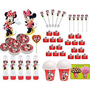 Kit Festa Minnie Vermelha 265 Peças (30 pessoas)