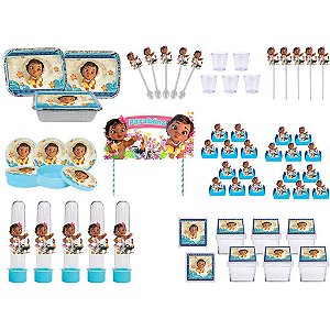 Kit festa Moana Baby 121 peças (10 pessoas)