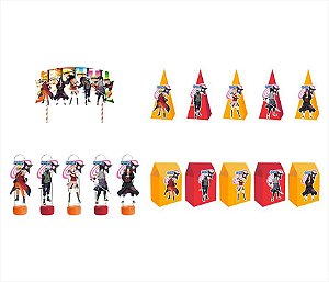 Kit Festa Naruto 16 peças (5 pessoas) cone milk