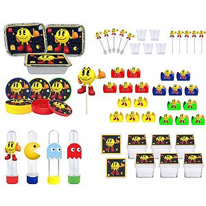 Kit festa Pac Man 121 peças (10 pessoas)